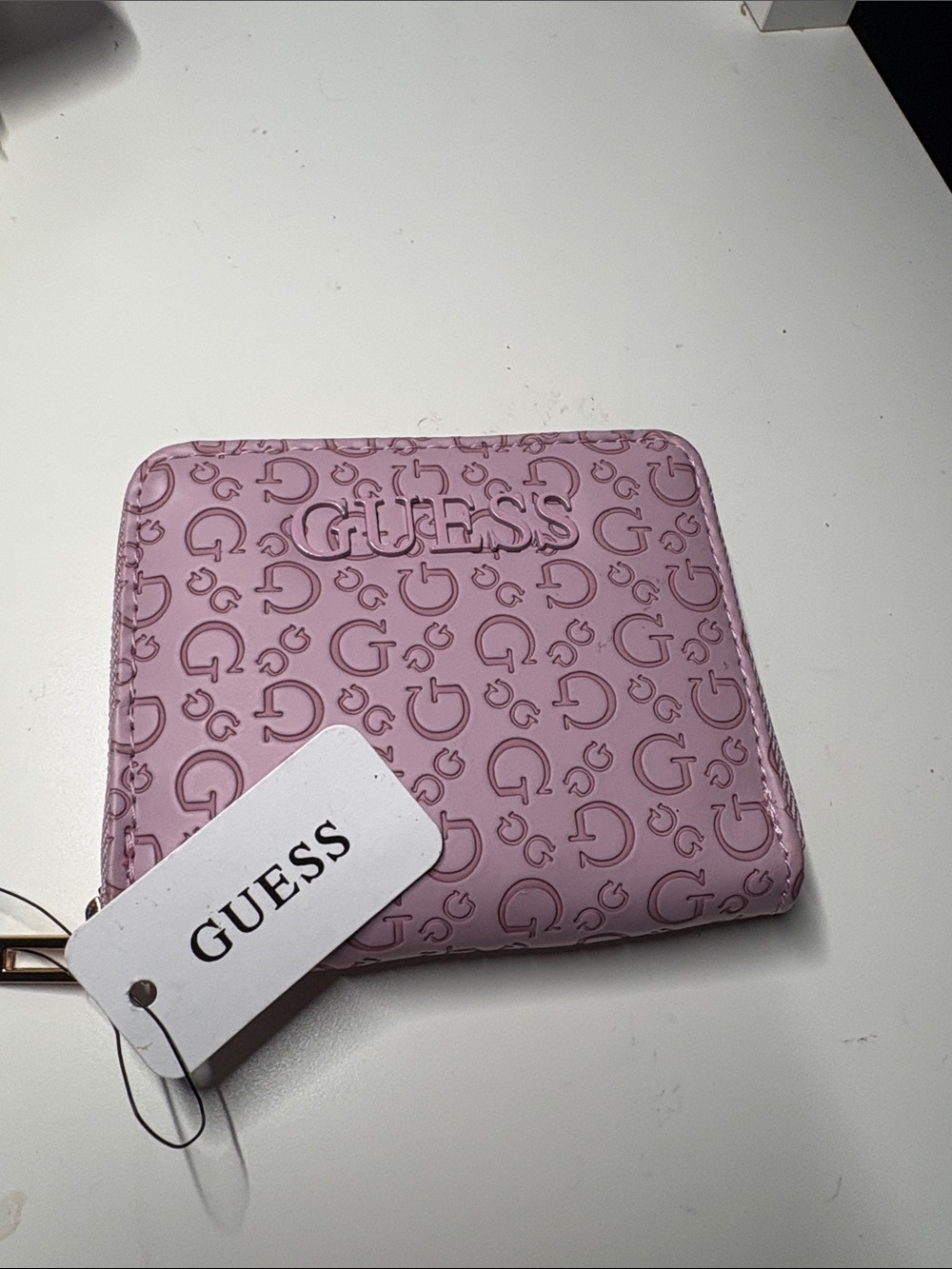 Guess Lilac Embossed Logo Compact Wallet